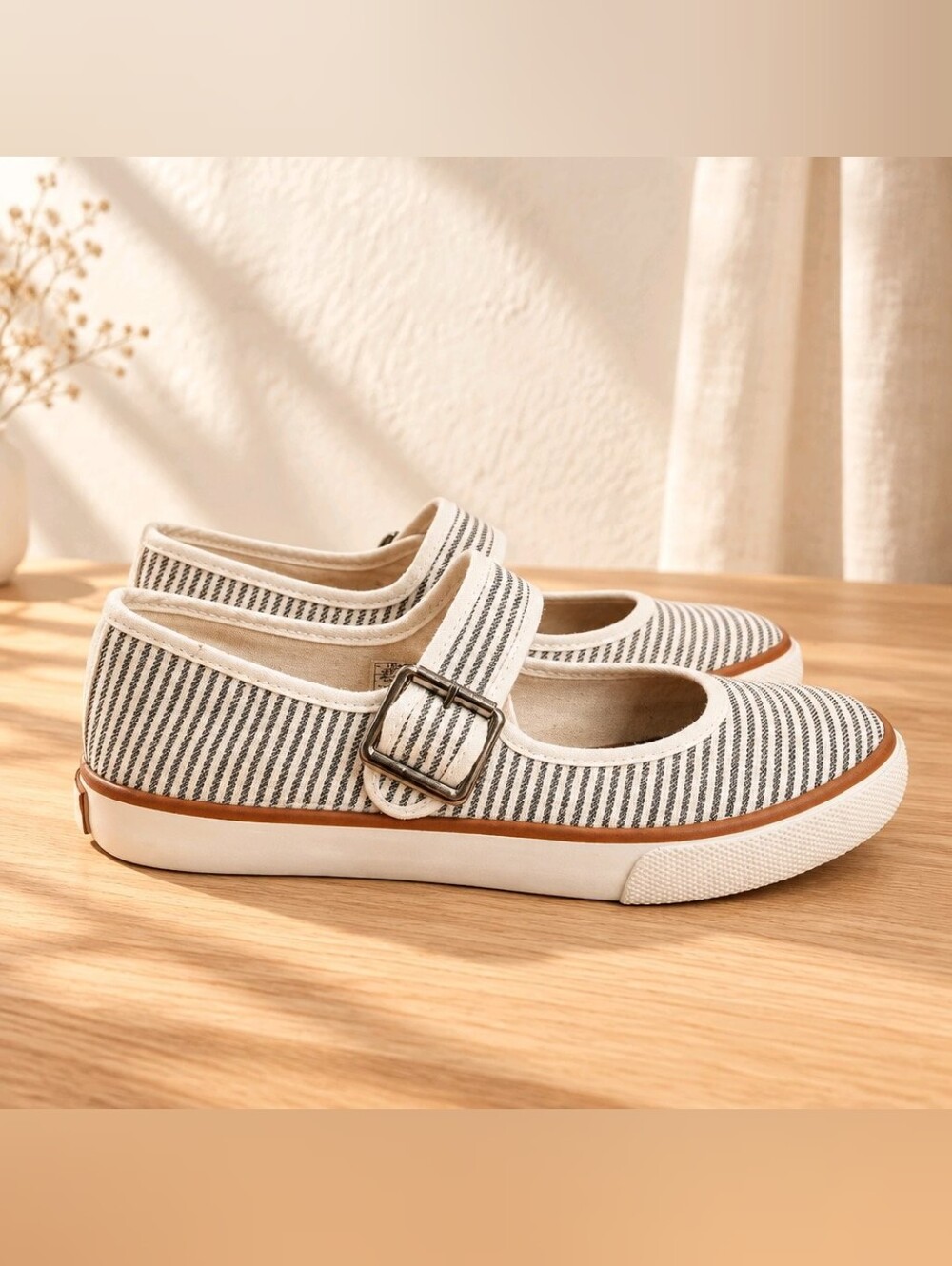 Tommy Bahama Striped Canvas Mary Jane Sneaker Flats